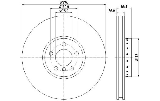 Brake disc 8DD 355 120-711 Hella