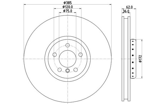 Brake disc 8DD 355 120-731 Hella