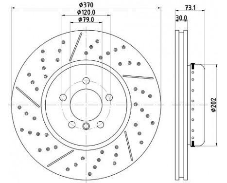 Brake disc 8DD 355 120-771 Hella