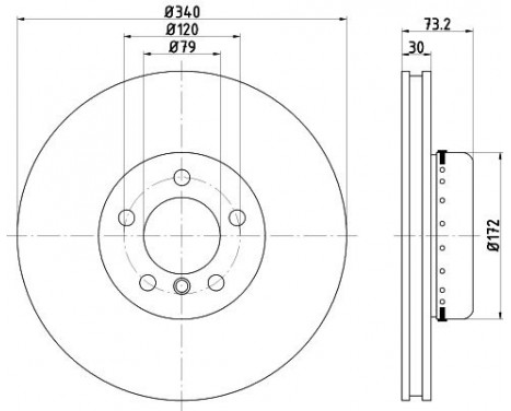 Brake disc 8DD 355 120-811 Hella, Image 4