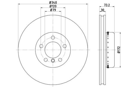 Brake disc 8DD 355 120-811 Hella