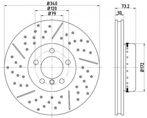 Brake disc 8DD 355 120-821 Hella