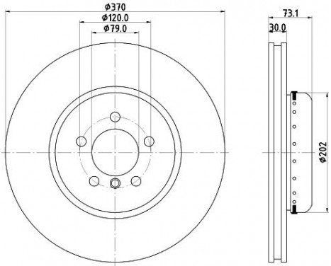 Brake disc 8DD 355 120-831 Hella