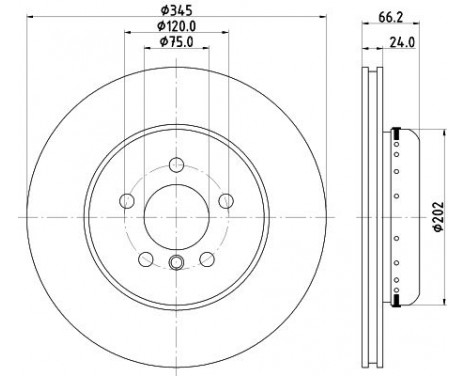 Brake disc 8DD 355 120-851 Hella