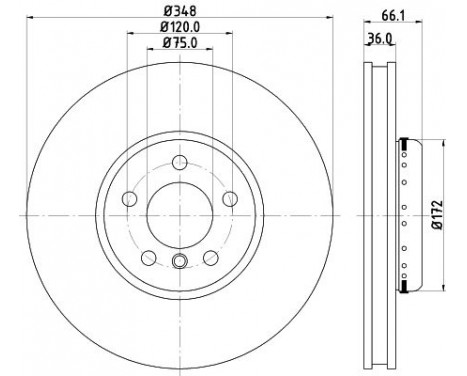 Brake disc 8DD 355 120-891 Hella