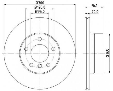 Brake disc 8DD 355 120-901 Hella