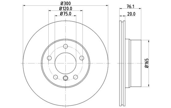 Brake disc 8DD 355 120-901 Hella