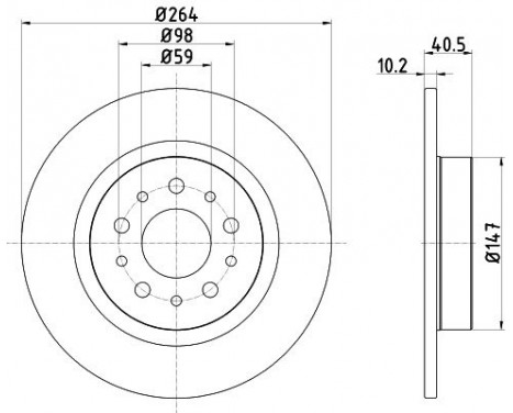 Brake disc 8DD 355 120-931 Hella