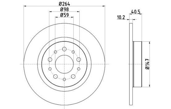 Brake disc 8DD 355 120-931 Hella