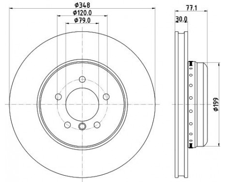 Brake disc 8DD 355 120-981 Hella