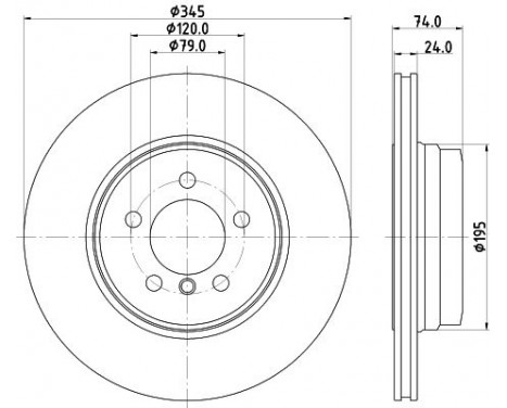 Brake disc 8DD 355 122-251 Hella