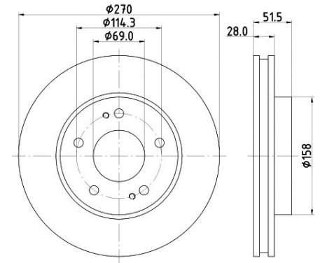 Brake disc 8DD 355 122-271 Hella