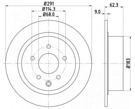 Brake disc 8DD 355 122-421 Hella