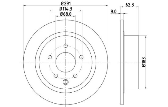 Brake disc 8DD 355 122-421 Hella