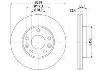 Brake disc 8DD 355 122-431 Hella