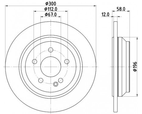 Brake disc 8DD 355 122-441 Hella