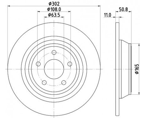 Brake disc 8DD 355 122-451 Hella