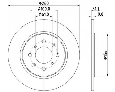 Brake disc 8DD 355 122-531 Hella