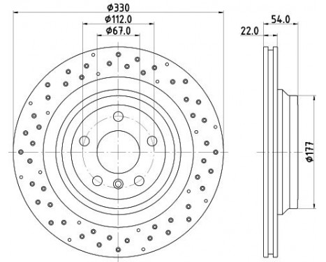 Brake disc 8DD 355 122-551 Hella