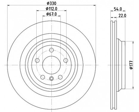 Brake disc 8DD 355 122-561 Hella
