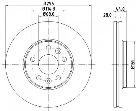 Brake disc 8DD 355 122-601 Hella