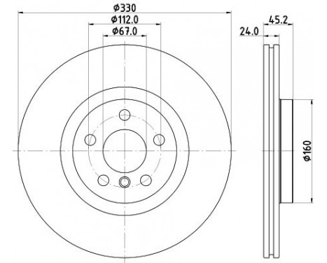 Brake disc 8DD 355 122-641 Hella