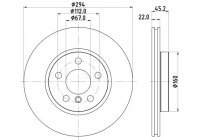 Brake disc 8DD 355 122-651 Hella