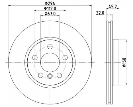 Brake disc 8DD 355 122-651 Hella