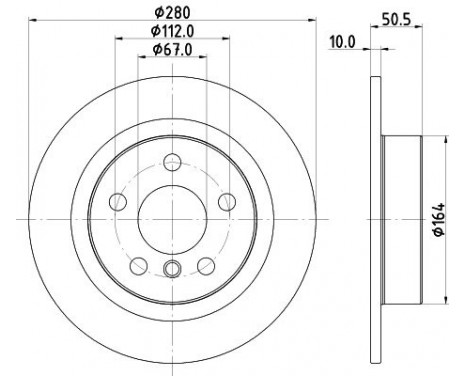 Brake disc 8DD 355 122-661 Hella