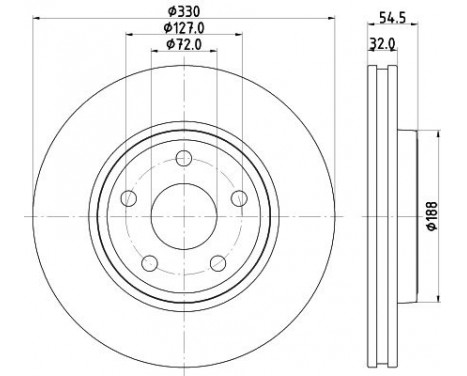 Brake disc 8DD 355 122-681 Hella