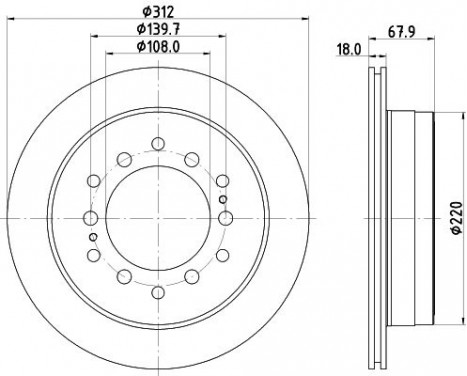 Brake disc 8DD 355 122-711 Hella