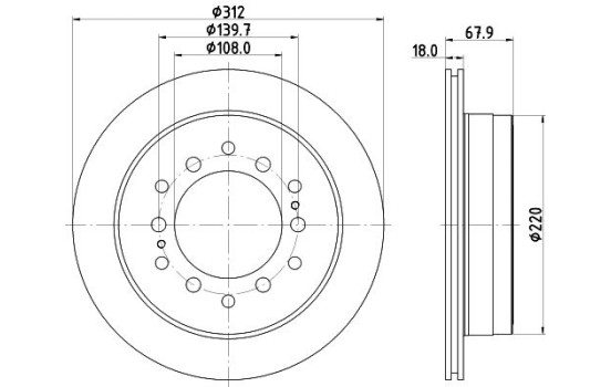 Brake disc 8DD 355 122-711 Hella