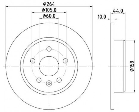 Brake disc 8DD 355 122-751 Hella