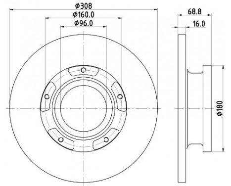 Brake disc 8DD 355 122-761 Hella