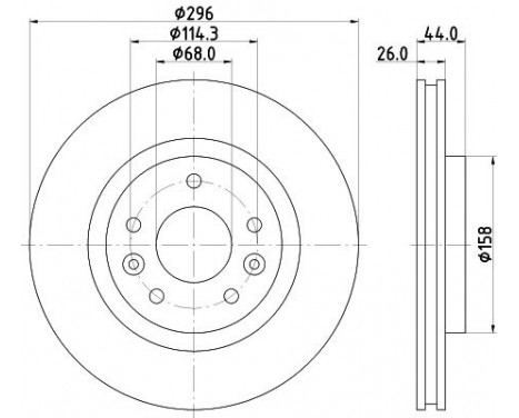 Brake disc 8DD 355 122-791 Hella