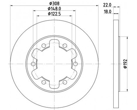 Brake disc 8DD 355 122-831 Hella