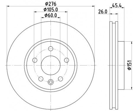 Brake disc 8DD 355 122-841 Hella