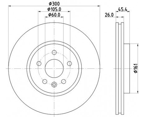 Brake disc 8DD 355 122-851 Hella