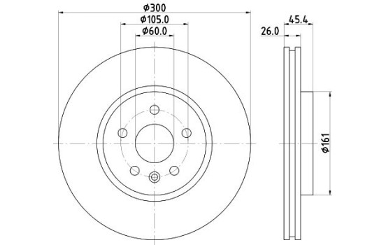 Brake disc 8DD 355 122-851 Hella