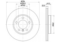 Brake disc 8DD 355 122-931 Hella