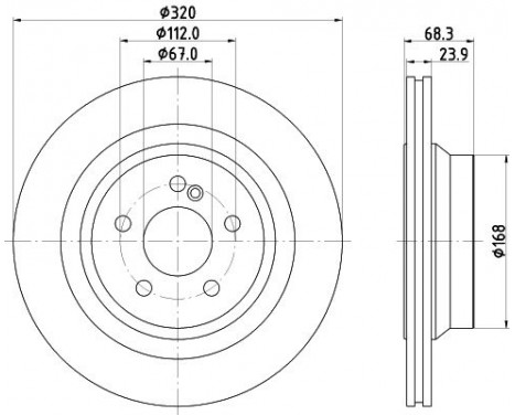 Brake disc 8DD 355 122-951 Hella