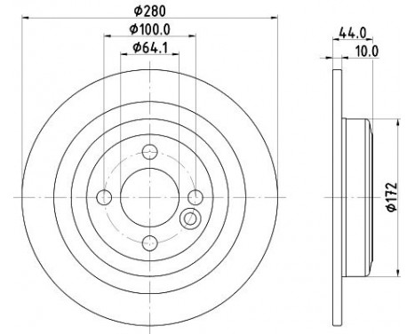 Brake disc 8DD 355 122-971 Hella