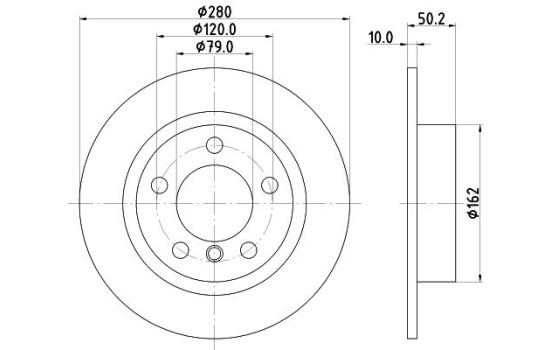 Brake disc 8DD 355 123-001 Hella