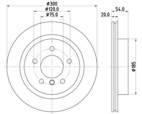 Brake disc 8DD 355 123-011 Hella