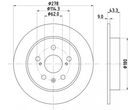 Brake disc 8DD 355 123-021 Hella