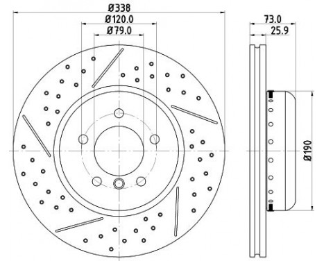 Brake disc 8DD 355 123-041 Hella