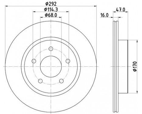 Brake disc 8DD 355 123-061 Hella