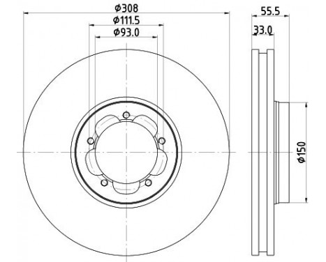 Brake disc 8DD 355 123-131 Hella