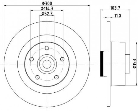 Brake disc 8DD 355 123-171 Hella