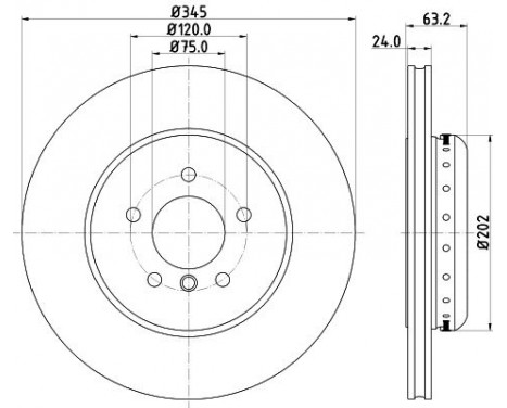 Brake disc 8DD 355 123-231 Hella